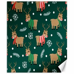 Cute Christmas Pattern Doodle Canvas 8  x 10 