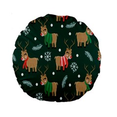 Cute Christmas Pattern Doodle Standard 15  Premium Round Cushions