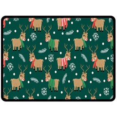 Cute Christmas Pattern Doodle Two Sides Fleece Blanket (Large)