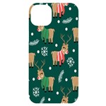 Cute Christmas Pattern Doodle iPhone 14 Plus Black UV Print Case Front