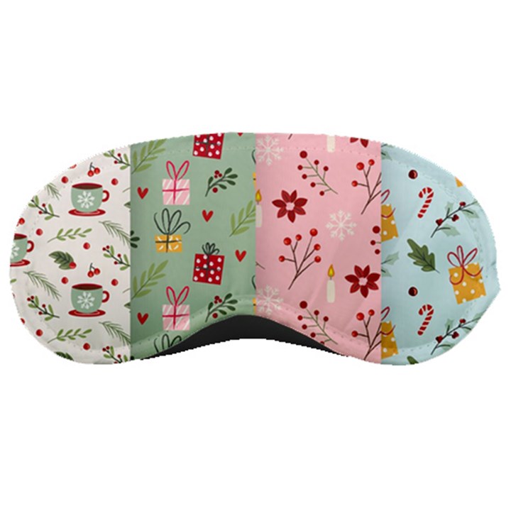 Flat Christmas Pattern Collection Sleeping Mask