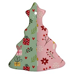 Flat Christmas Pattern Collection Christmas Tree Ornament (two Sides) by Semog4