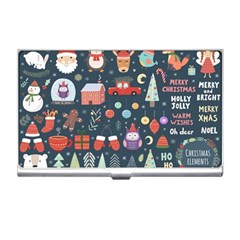 Vector Set Cute Christmas Elements santa-penguin Deer Bear Fox Owl Trees Snowman Bird Angel More Business Card Holder