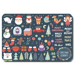 Vector Set Cute Christmas Elements santa-penguin Deer Bear Fox Owl Trees Snowman Bird Angel More Large Doormat