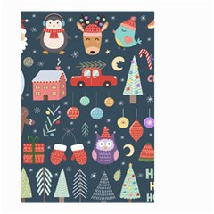 Vector Set Cute Christmas Elements santa-penguin Deer Bear Fox Owl Trees Snowman Bird Angel More Small Garden Flag (Two Sides)