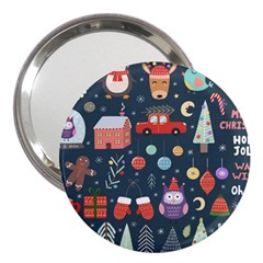 Vector Set Cute Christmas Elements santa-penguin Deer Bear Fox Owl Trees Snowman Bird Angel More 3  Handbag Mirrors