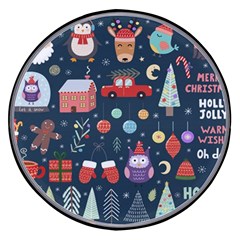 Vector Set Cute Christmas Elements santa-penguin Deer Bear Fox Owl Trees Snowman Bird Angel More Wireless Fast Charger(Black)