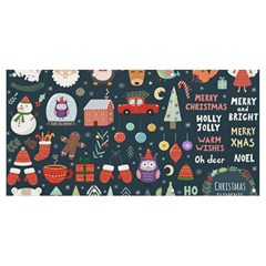 Vector Set Cute Christmas Elements santa-penguin Deer Bear Fox Owl Trees Snowman Bird Angel More Banner and Sign 8  x 4 