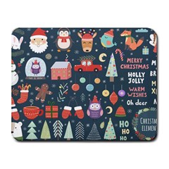 Vector Set Cute Christmas Elements Santa Penguin Deer Bear Fox Owl Trees Snowman Bird Angel More Small Mousepad