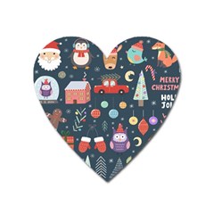 Vector Set Cute Christmas Elements Santa Penguin Deer Bear Fox Owl Trees Snowman Bird Angel More Heart Magnet