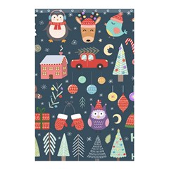 Vector Set Cute Christmas Elements Santa Penguin Deer Bear Fox Owl Trees Snowman Bird Angel More Shower Curtain 48  x 72  (Small) 