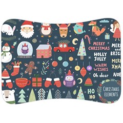 Vector Set Cute Christmas Elements Santa Penguin Deer Bear Fox Owl Trees Snowman Bird Angel More Velour Seat Head Rest Cushion