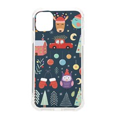 Vector Set Cute Christmas Elements Santa Penguin Deer Bear Fox Owl Trees Snowman Bird Angel More Iphone 11 Tpu Uv Print Case by Semog4