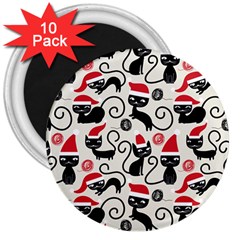 Cute Christmas Seamless Pattern Vector 3  Magnets (10 pack) 