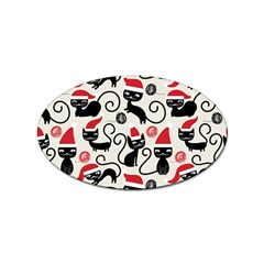 Cute Christmas Seamless Pattern Vector Sticker (Oval)