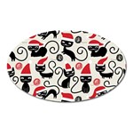 Cute Christmas Seamless Pattern Vector Oval Magnet Front