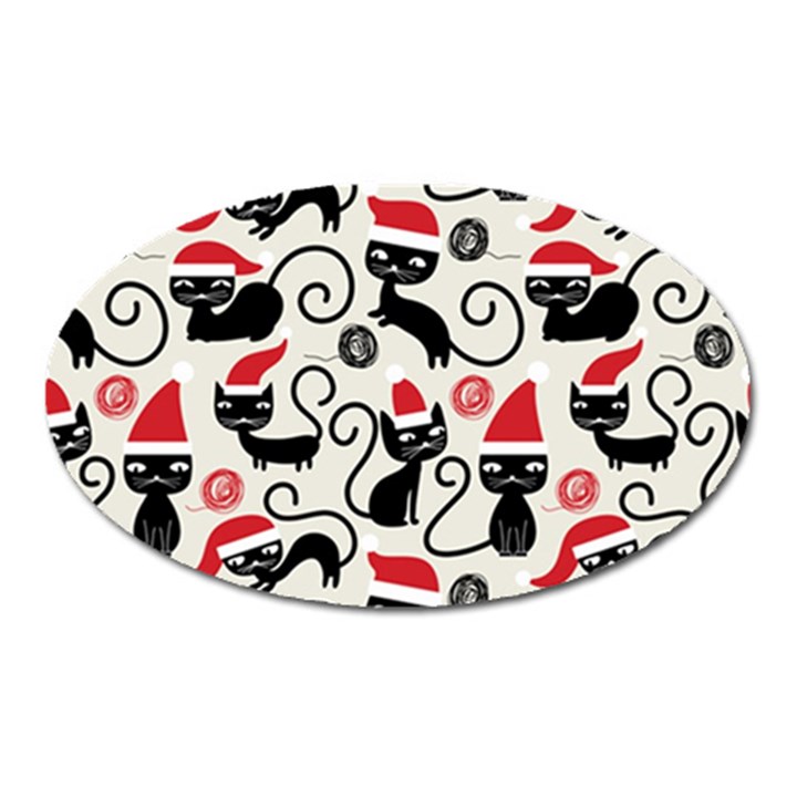 Cute Christmas Seamless Pattern Vector Oval Magnet