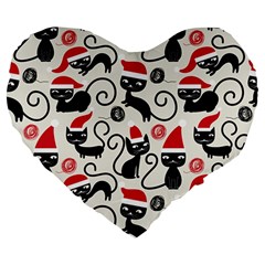 Cute Christmas Seamless Pattern Vector Large 19  Premium Flano Heart Shape Cushions