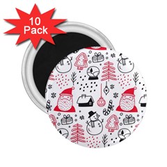 Christmas Themed Seamless Pattern 2.25  Magnets (10 pack) 
