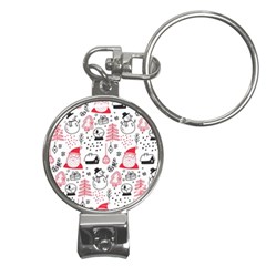 Christmas Themed Seamless Pattern Nail Clippers Key Chain