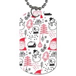 Christmas Themed Seamless Pattern Dog Tag (One Side) Front