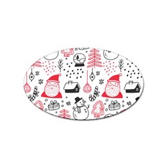 Christmas Themed Seamless Pattern Sticker Oval (10 pack)