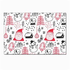 Christmas Themed Seamless Pattern Postcard 4 x 6  (Pkg of 10)