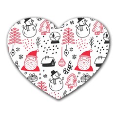 Christmas Themed Seamless Pattern Heart Mousepad
