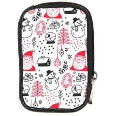 Christmas Themed Seamless Pattern Compact Camera Leather Case