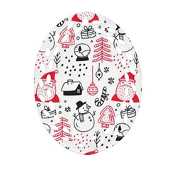 Christmas Themed Seamless Pattern Ornament (Oval Filigree)