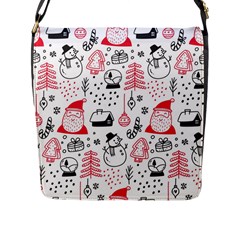 Christmas Themed Seamless Pattern Flap Closure Messenger Bag (L)