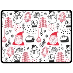 Christmas Themed Seamless Pattern Two Sides Fleece Blanket (Large)