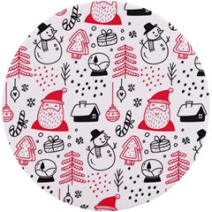 Christmas Themed Seamless Pattern UV Print Round Tile Coaster