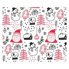 Christmas Themed Seamless Pattern Premium Plush Fleece Blanket (Small)