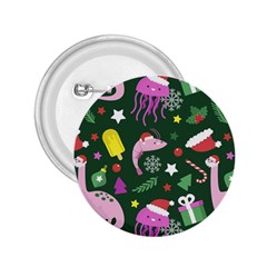 Colorful Funny Christmas Pattern 2.25  Buttons