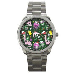 Colorful Funny Christmas Pattern Sport Metal Watch