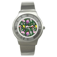 Colorful Funny Christmas Pattern Stainless Steel Watch