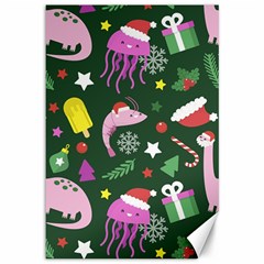 Colorful Funny Christmas Pattern Canvas 12  x 18 