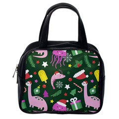 Colorful Funny Christmas Pattern Classic Handbag (One Side)