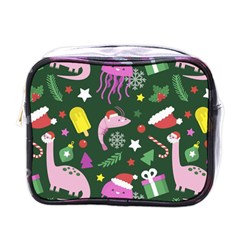 Colorful Funny Christmas Pattern Mini Toiletries Bag (One Side)