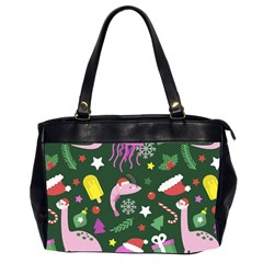 Colorful Funny Christmas Pattern Oversize Office Handbag (2 Sides) by Semog4