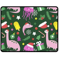 Colorful Funny Christmas Pattern Fleece Blanket (Medium)