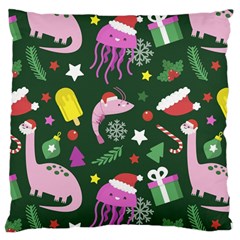 Colorful Funny Christmas Pattern Large Cushion Case (Two Sides)