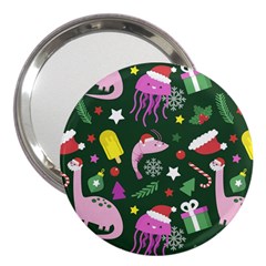 Colorful Funny Christmas Pattern 3  Handbag Mirrors