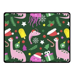 Colorful Funny Christmas Pattern Two Sides Fleece Blanket (Small)