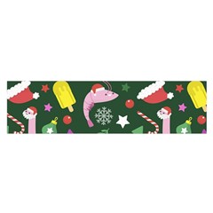 Colorful Funny Christmas Pattern Oblong Satin Scarf (16  x 60 )