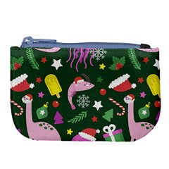 Colorful Funny Christmas Pattern Large Coin Purse