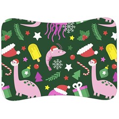 Colorful Funny Christmas Pattern Velour Seat Head Rest Cushion