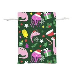 Colorful Funny Christmas Pattern Lightweight Drawstring Pouch (L)