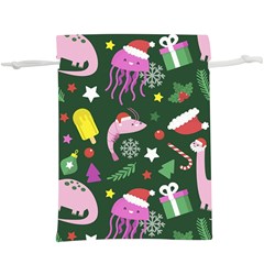 Colorful Funny Christmas Pattern Lightweight Drawstring Pouch (XL)